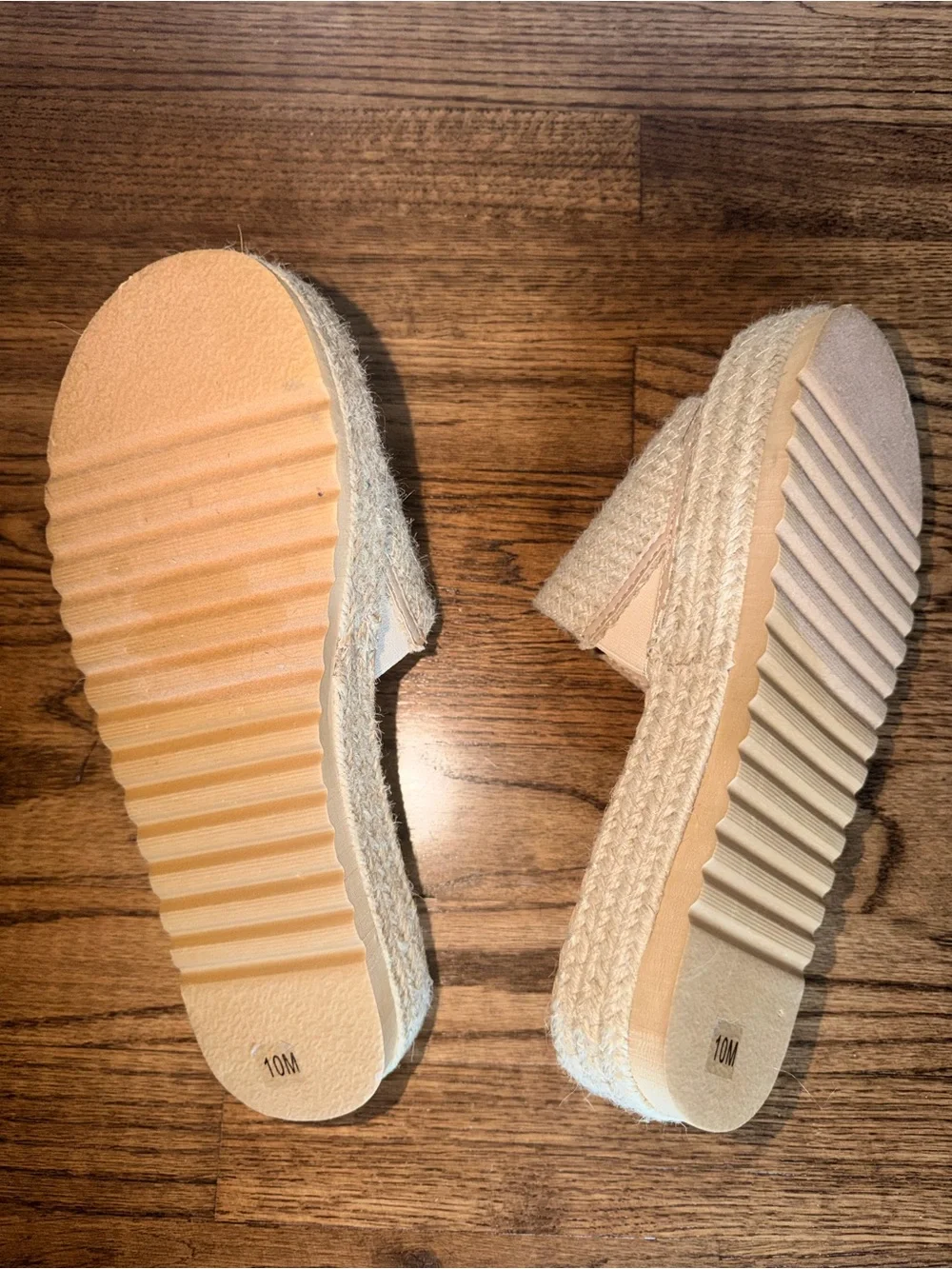BEACH Beige Woven Espadrille Slide - Neutral Summer Slip-Ons